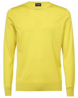 ZEGNA Logo Knitted Pullover - Yellow