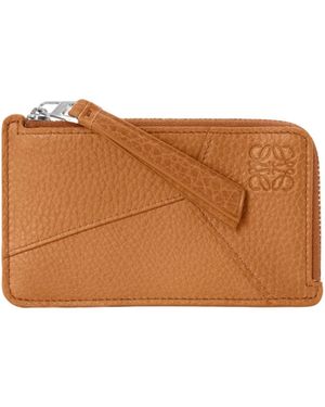 Loewe Puzzle Coin Zip Cardholder - Brown
