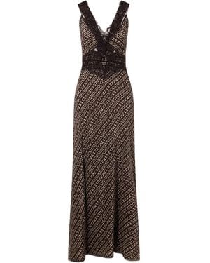 SIR. Astrid Satin And Lace Cut-Out Dress - Brown