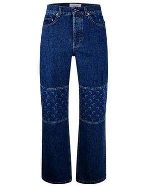 Marine Serre Straight Leg Jeans - Blue