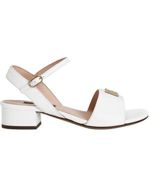 Dolce & Gabbana Logo-Plaque Sandals - White