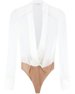 Elisabetta Franchi Collared Bodysuit - White