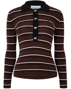 Ganni Merino Polo - Black