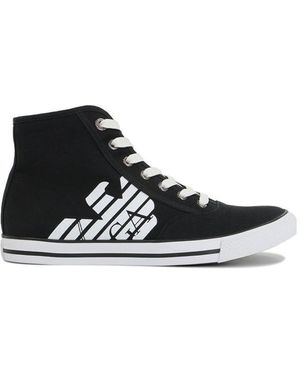 EA7 Logo High-Top Casual Trainers - Black