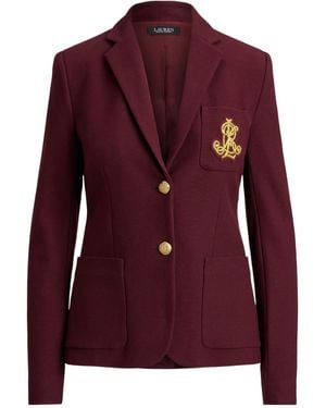 Ralph Lauren Anfisa Cotton Long Sleeve Monogram Blazer - Purple