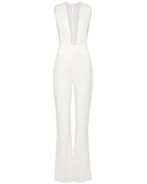 Galvan London Bridal Soho Flared Jumpsuit - White