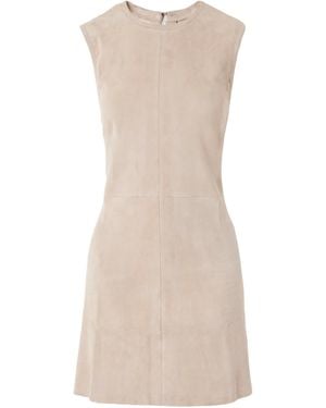 Stouls Miuccia Paneled Suede Mini Dress - Natural