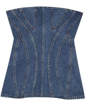 Stella McCartney Denim Corset Blouse - Blue