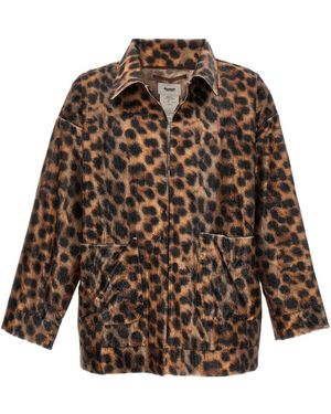 Doublet Leopard Print Casual Jacket - Brown