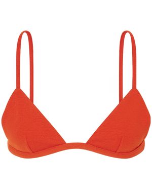 Matteau Crinkled Triangle Bikini Top - Red