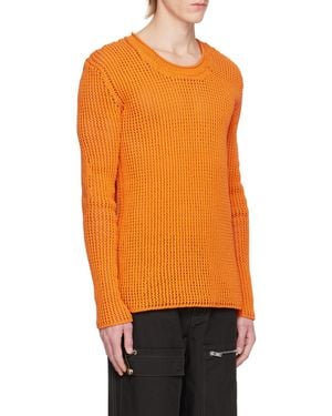Dion Lee Open-Knit Cotton Jumper - Orange