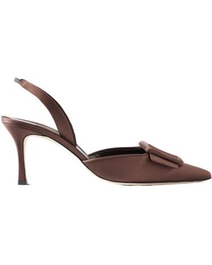 Manolo Blahnik Slingback Stiletto Heels - Brown