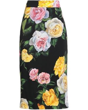 Dolce & Gabbana Floral-Patterned Pencil Skirt - Black