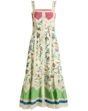 Etro Floral Panel Midi Dress - Green