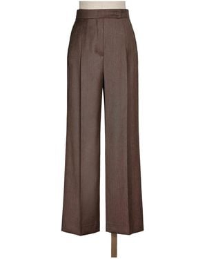 Max Mara Wool And Silk Blend Pants - Brown