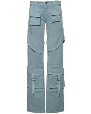 Blumarine Lvr Exclusive Canvas Cargo Pants - Blue