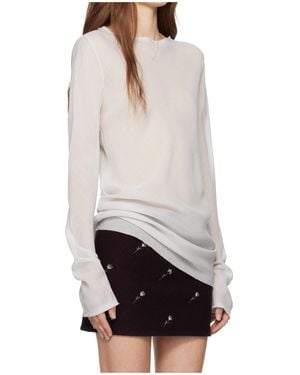 Rier Raw-Edge Bias-Cut Top - White