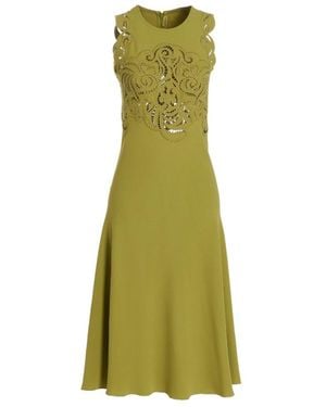 Ermanno Scervino Cut-Out Detailed Round Neck Sleeveless Dress - Green