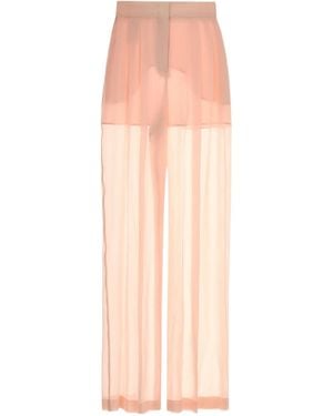 Alberta Ferretti Semi-Sheer Georgette Pants - Pink