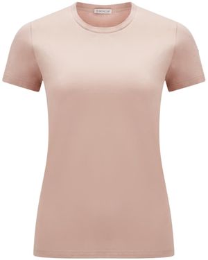 Moncler Crewneck Short-Sleeved T-Shirt - Pink