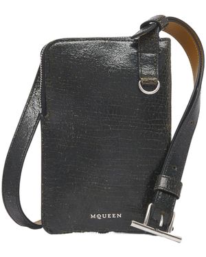 McQueen Logo-Lettering Phone Pouch - Grey