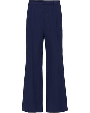 Prada Enamel Triangle-Logo Trousers - Blue