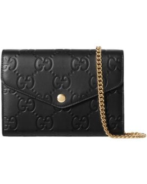 Gucci Gg Chain Wallet - White