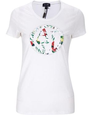 Armani Jeans T-Shirt With Round Neck And Short Sleeves - White