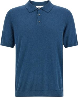 Roberto Collina Textured Knit Polo Shirt - Blue