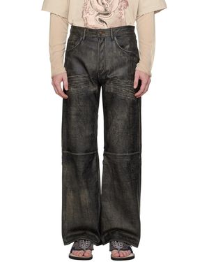 Acne Studios Faded Leather Trousers - Black
