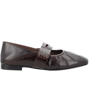 Alohas Bargo Square Toe Ballet Flats - Brown