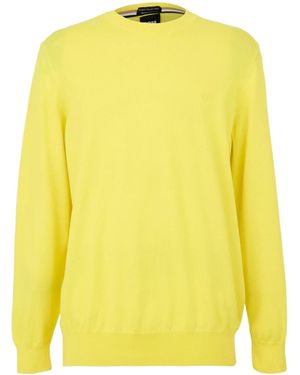 BOSS Pascas Cotton Long Sleeve Crew Neck Jumper - Yellow
