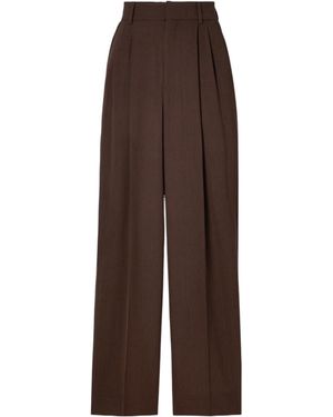 Petar Petrov Casual High Waist Wide Leg Pants - Brown