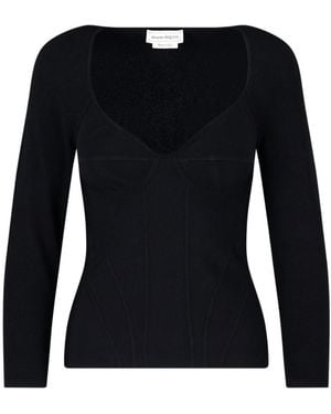 McQueen Long Sleeved Stretched Top - Black