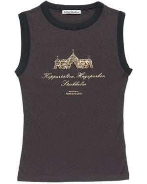 Acne Studios Graphic-Print Tank Top - Black