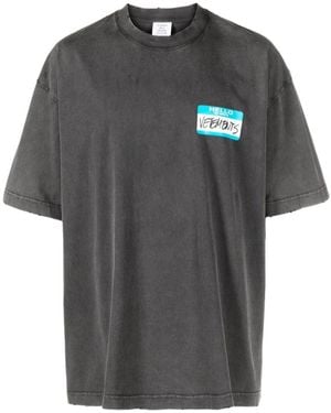 Vetements My Name Is Cotton T-Shirt - Grey