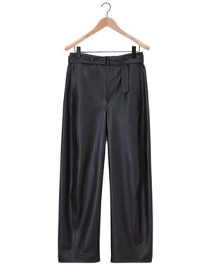Lemaire Curved Leg Leather Pants - Black