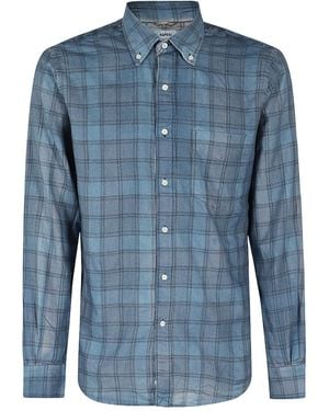 Aspesi Check Pattern Shirt - Blue