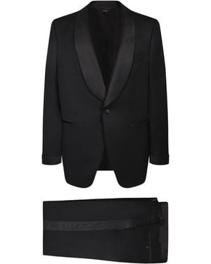 Tom Ford Satin-Lapel Single-Breasted Suit - Black