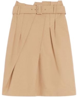 Max Mara Cotton Twill Skirt - Natural