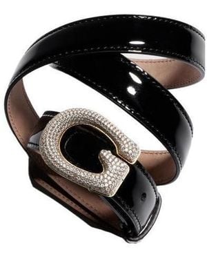 Gucci Thin Belt With G Motif Buckle - Black