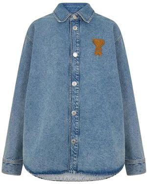 Ami Paris Denim Overshirt - Blue