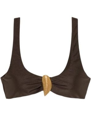 Jonathan Simkhai Veyra Shell Bikini Top - Brown