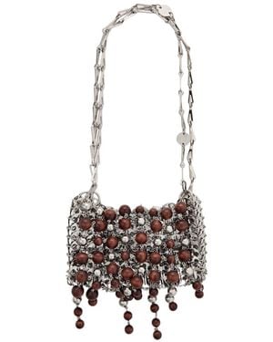 Rabanne Metallic One-Shoulder Bag - White