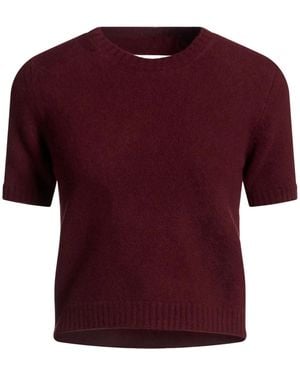 Maison Margiela Crew-Neck Short-Sleeve Knit Top - Red
