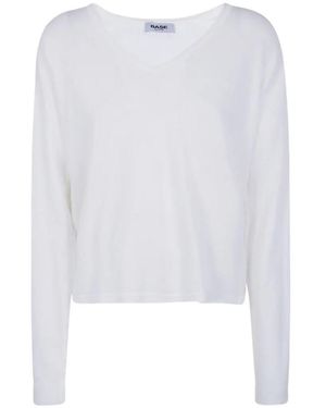 Baserange Base V-Neck Linen Jumper - White