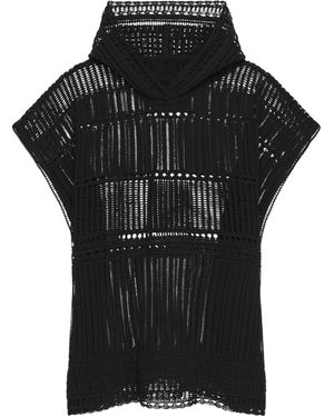 Givenchy Crochet Knit Poncho - Black