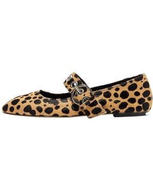 Aeyde Leopard Print Mary Jane Ballet Flats With Buckle Strap - Multicolor
