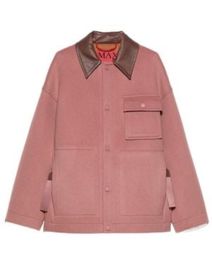 MAX&Co. Double-Woven Wool-Blend Shacket - Pink