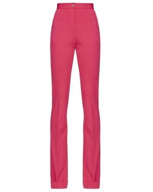 Pinko Pressed-Crease High-Waist Pants - Pink